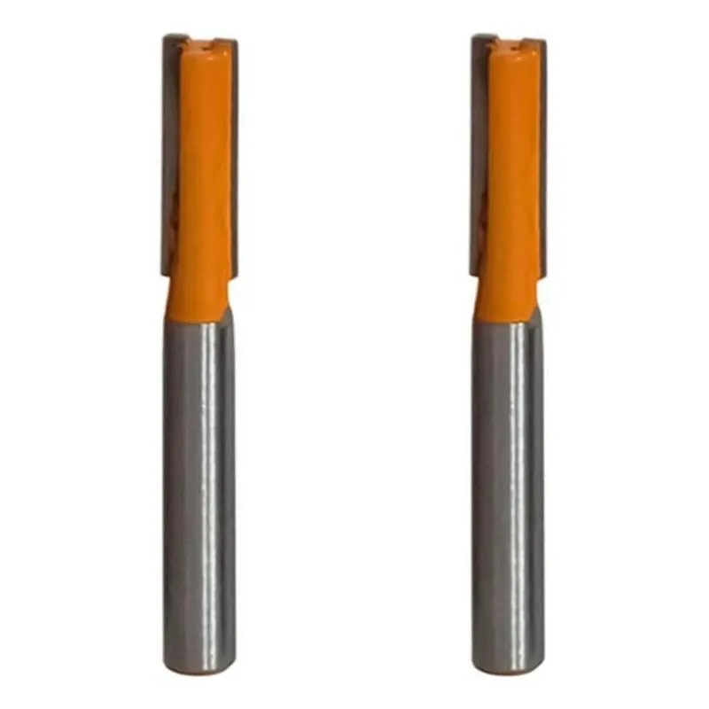 Kit 2 Fresa Reta Paralela 6mm X 6mm Metal Duro Tupia Madeira