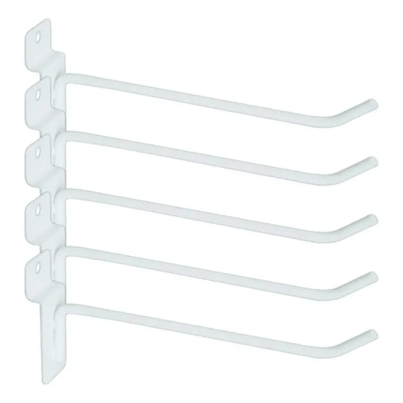 Kit 20 Gancho Para Painel Canaletado Cor Branco 20cm Mfl