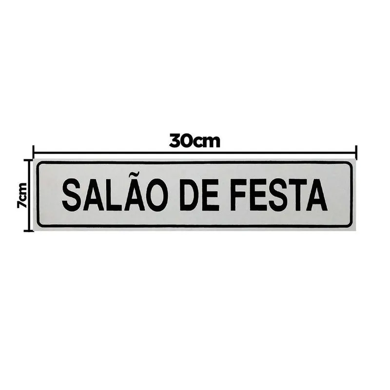 Combo 10 Placas Sinalização Salão De Festa 30x7 B-523/1 F9e