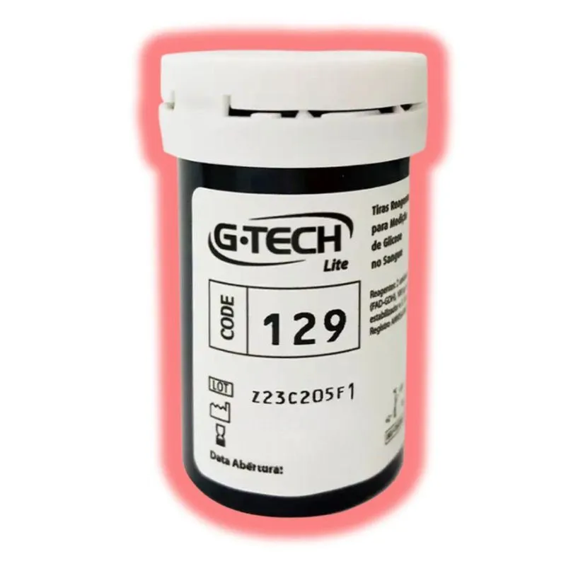 50 Fitas Tiras Medir Glicemia G-tech Lite Glicose Diabetes