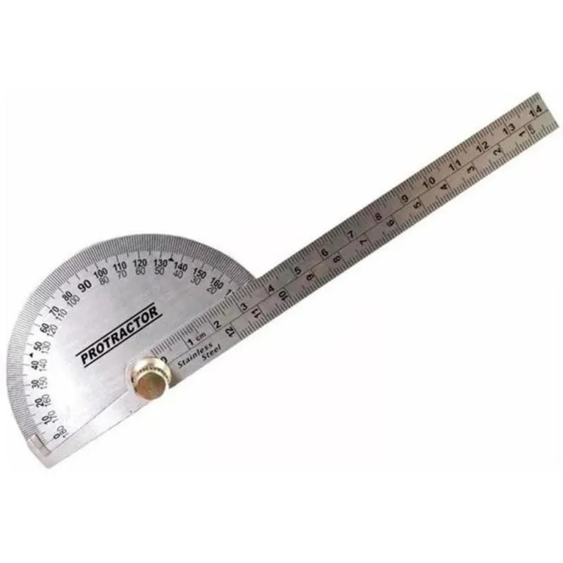 3x Transferidor De Grau 0-180 Graus Aço Inox 4gp Eda