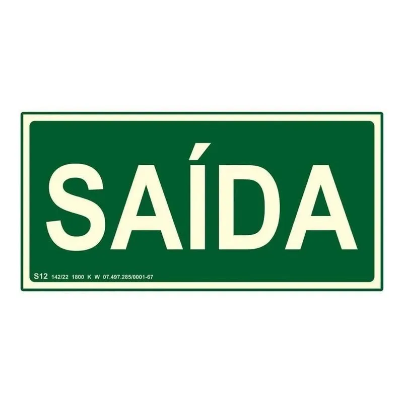 3x Placa De Sinalização Saída Fotoluminescente