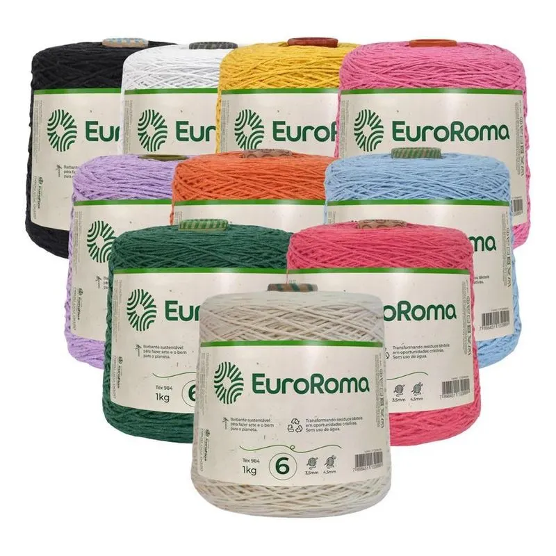 Barbante Euroroma 1 Kg Fio 6 Escolha A Cor (diversas Cores)