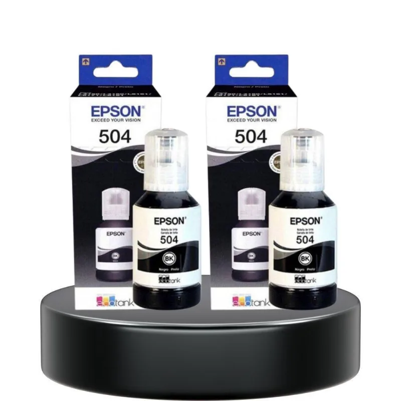 Refil Tinta T504 Epson L4150 L4160 L6161 2 Preto