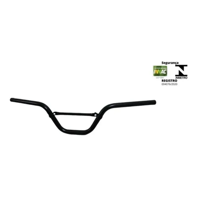 Guidão De Aço C Travessa De Alumínio Bicicleta Bmx Gtu Preto