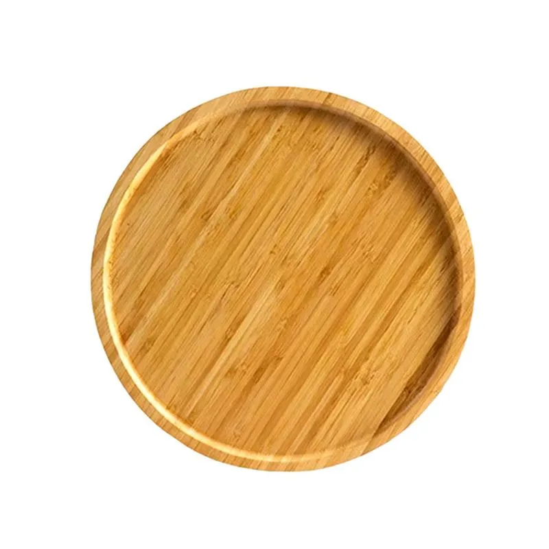 Kit 2 Bandeja Prato 30cm Bambu Ecológico Redondo Multiuso
