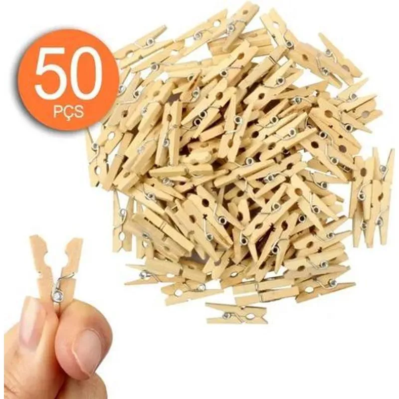 Mini Grampo Pregador Prendedor Fotos 50 Unidades 2,5cm