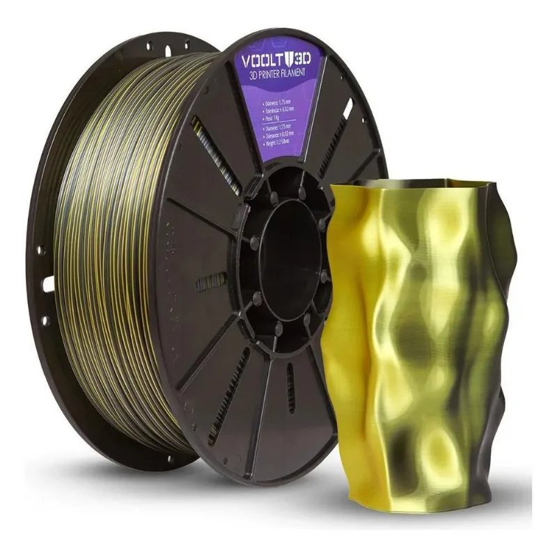 Filamento Pla Duo Color Preto E Dourado 1kg Impressão 3d