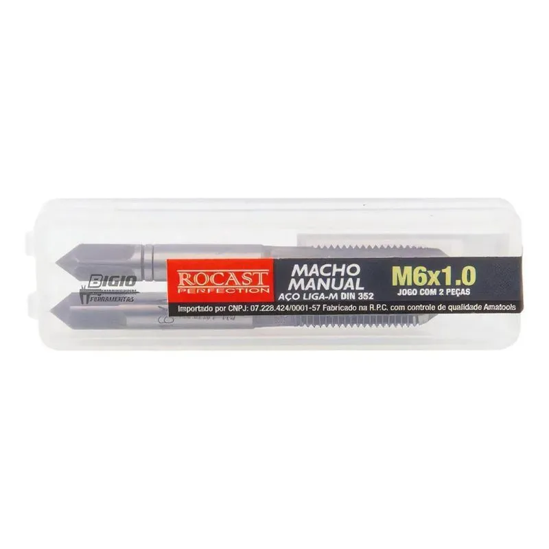 3x Jogo De Macho Com 2 Peças M6 X 1,00 Aço Liga Rocast