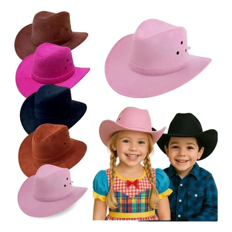 3x Chapéu Country Infantil Criança Cowboy Festa Junina Rodei