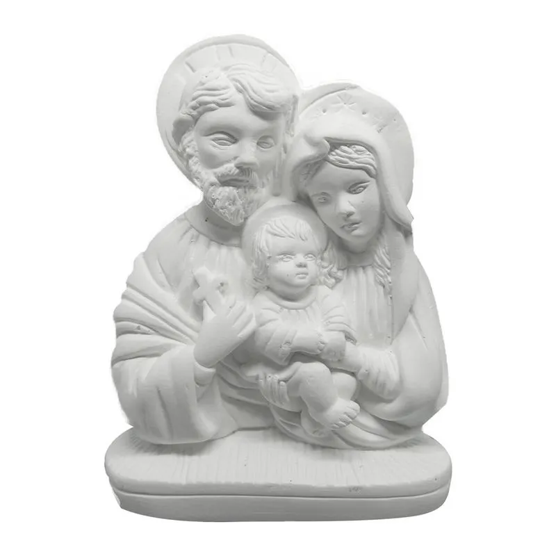 Sagrada Família 12cm Gesso Cru Artesanato Para Decorar Pintar Colar Pérolas Enfeite Decoupagem