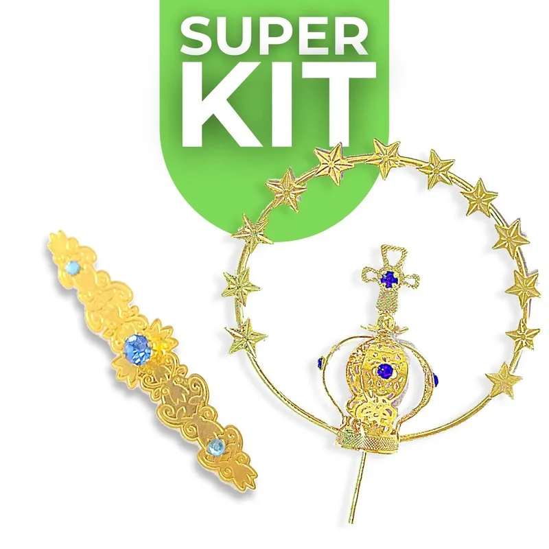 Kit Broche Oficial + Coroa N6 Resplendor Nossa Senhora 40cm