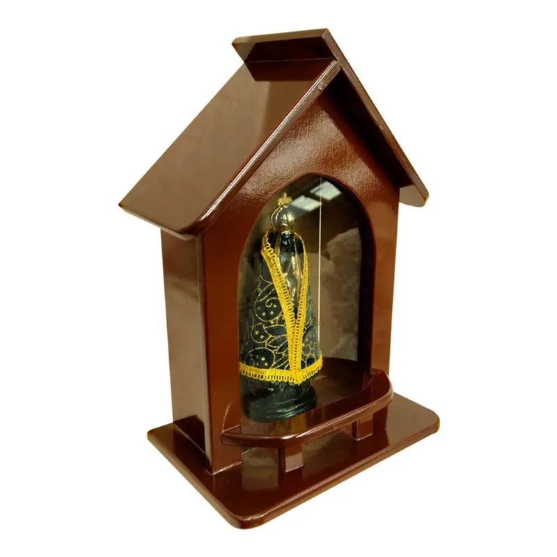 Capela Oratorio mdf com Luz e Nossa Senhora Completa 33cm