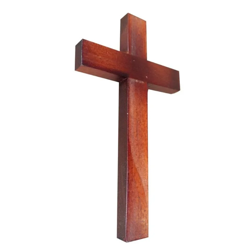 Cruz Crucifixo Madeira Pequena Sem Imagem 27cm