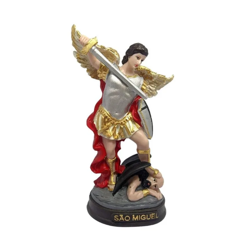 Imagem São Miguel Arcanjo 20cm Resina Anjo Guerreiro Estatua