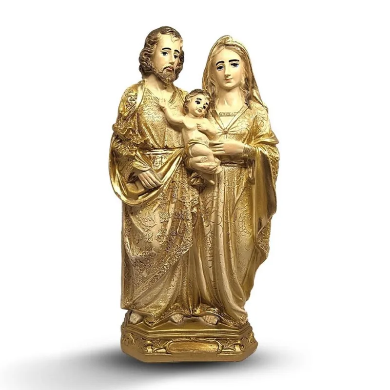 Imagem Da Sagrada Familia Grande 30cm Gesso Linda