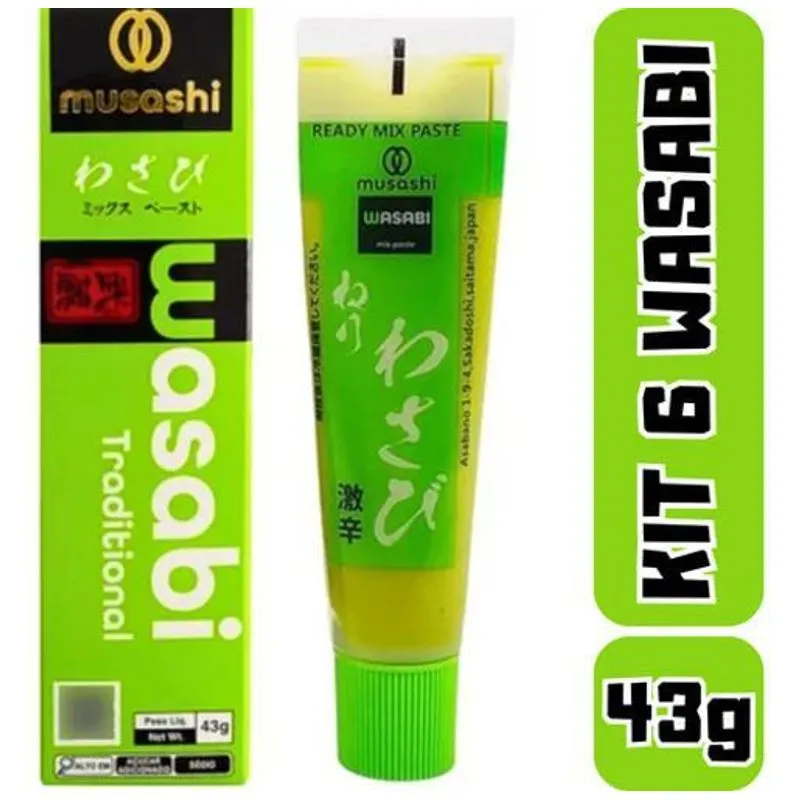 Kit Com 6 Unidades Do Autêntico Wasabi Japonês Musashi 43g