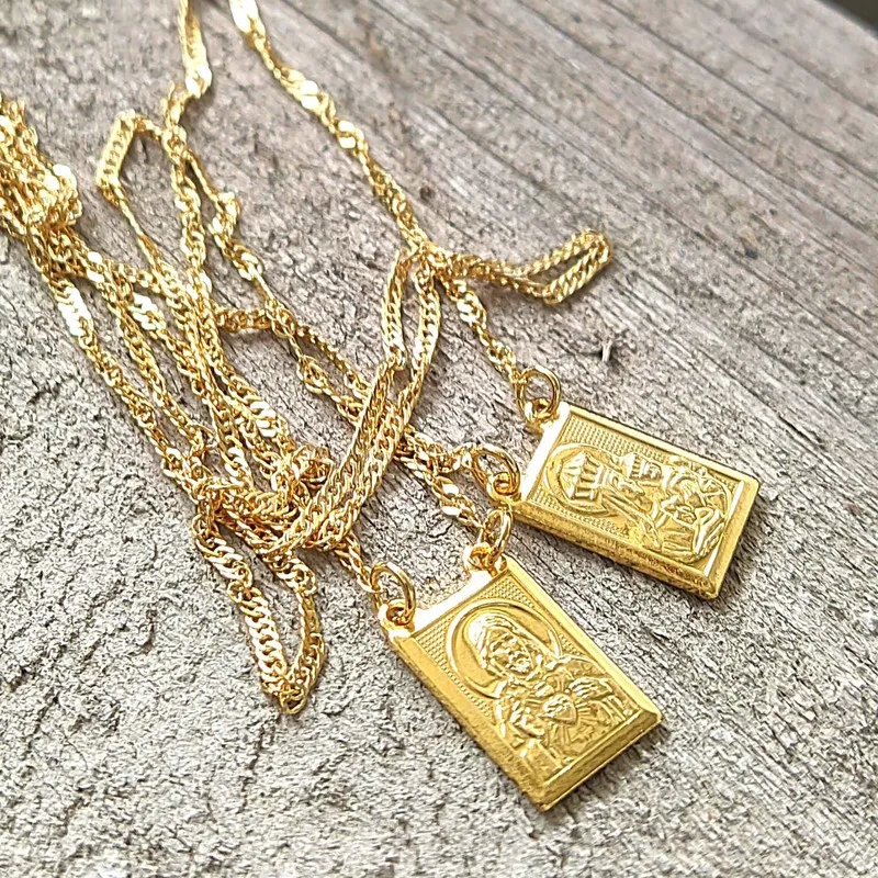 Escapulário De Nossa Senhora Do Carmo Folheado A Ouro 18k