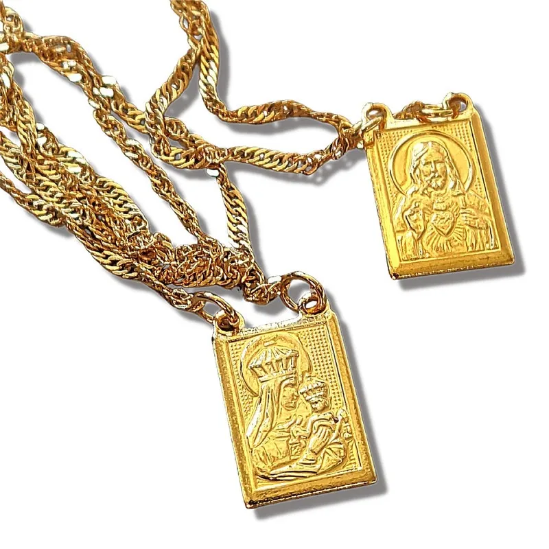 Presentedenatal Escapulario Dourado Masculino Dourado 60cm