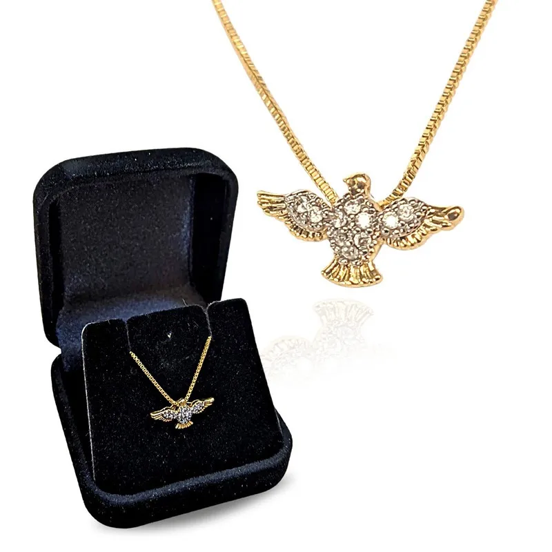 Pingente Espirito Santo Banhado A Ouro 18k Presente Natal