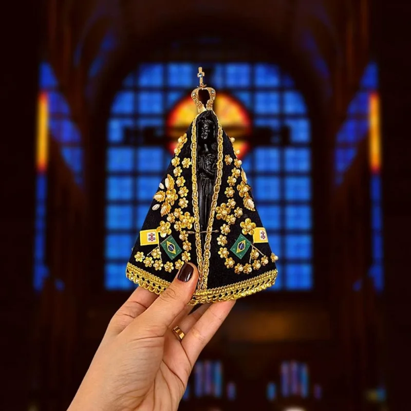 Nossa Senhora Aparecida Imagem Original Resina Completa 19cm
