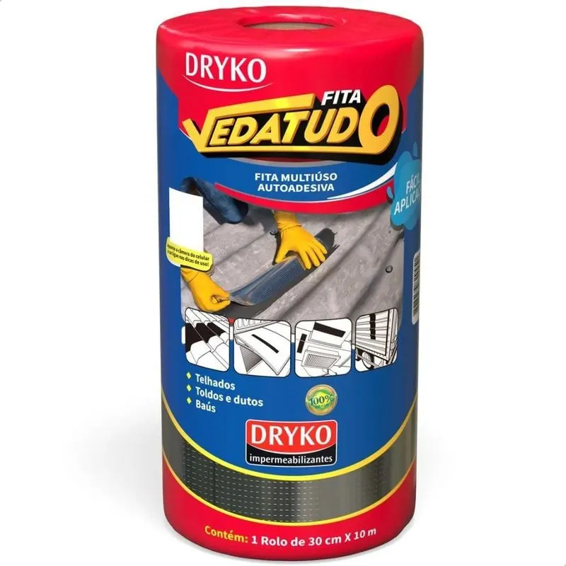 3x Fita Multiuso Autoadesiva Vedatudo 30cm Dryko