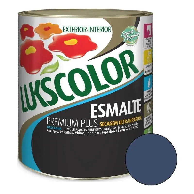 2x Lukscolor Tinta Esmalte Base Água 900ml Cor Azul Del Rey