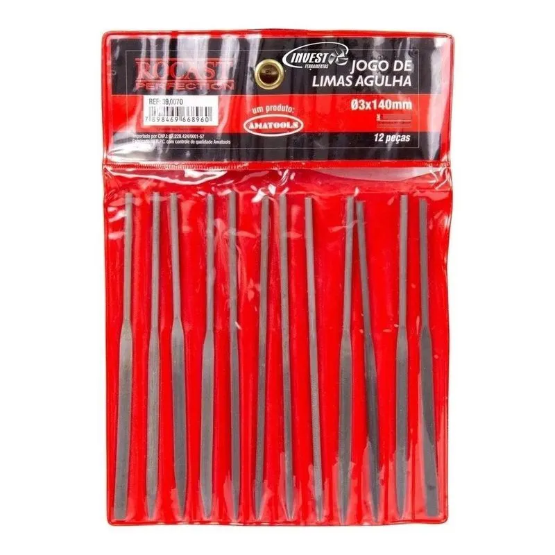 2x Jogo 12 Lima Agulha 3mm X 140mm Pequena Mini Acabamento