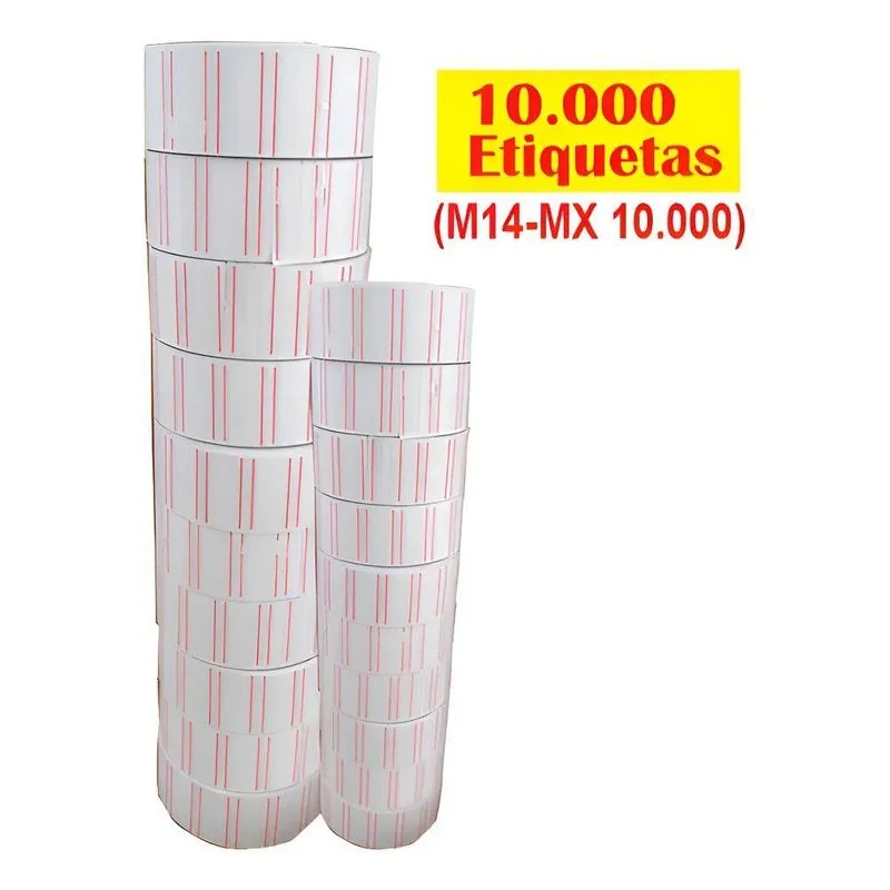 10 Rolos Etiqueta M14 Tarjada Etiquetadora Fixxar Bedo Cor B