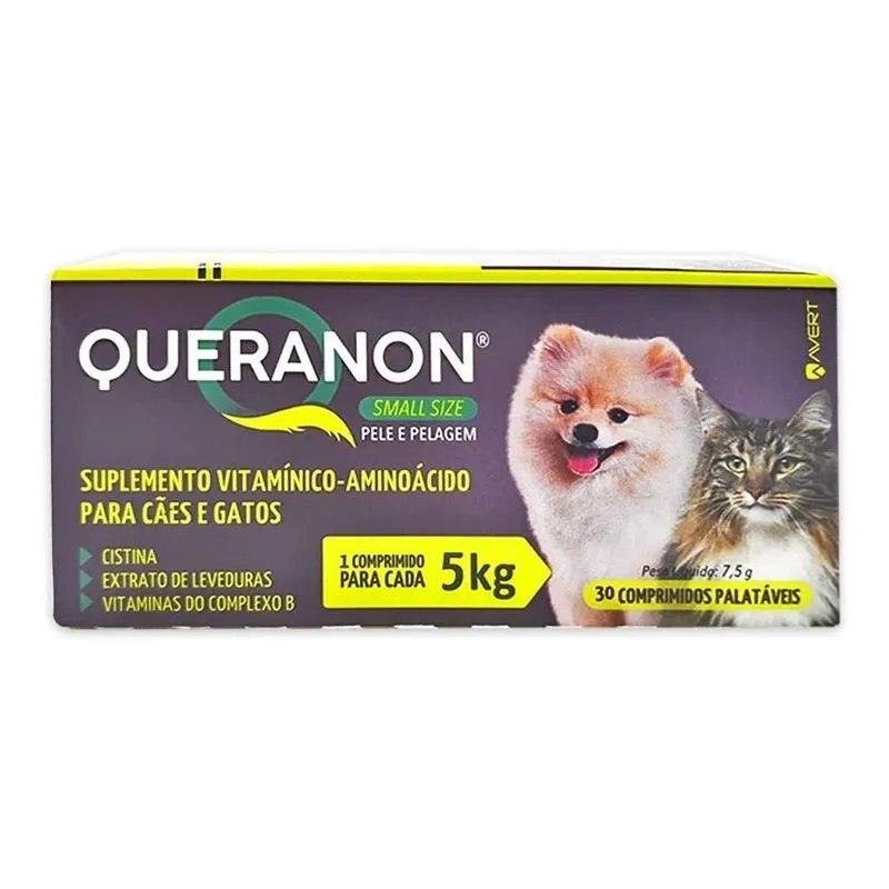 3x Queranon Small Size Comprimidos Palatav. Cães Gatos Até 5