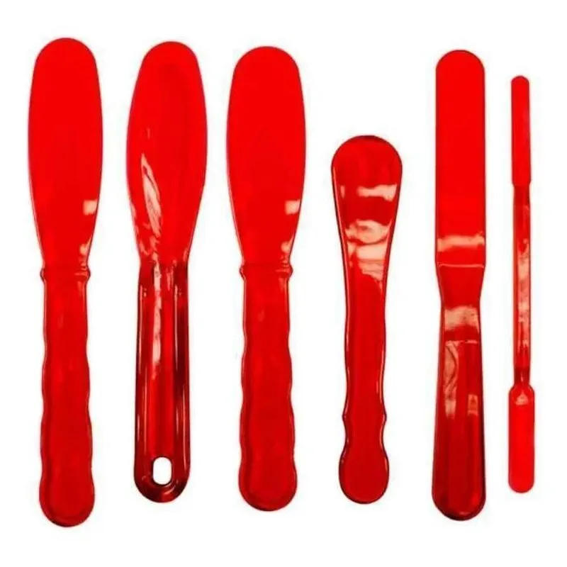 Kit Espátula Plástica Cera Depilação Aplicar Coloração Com 6