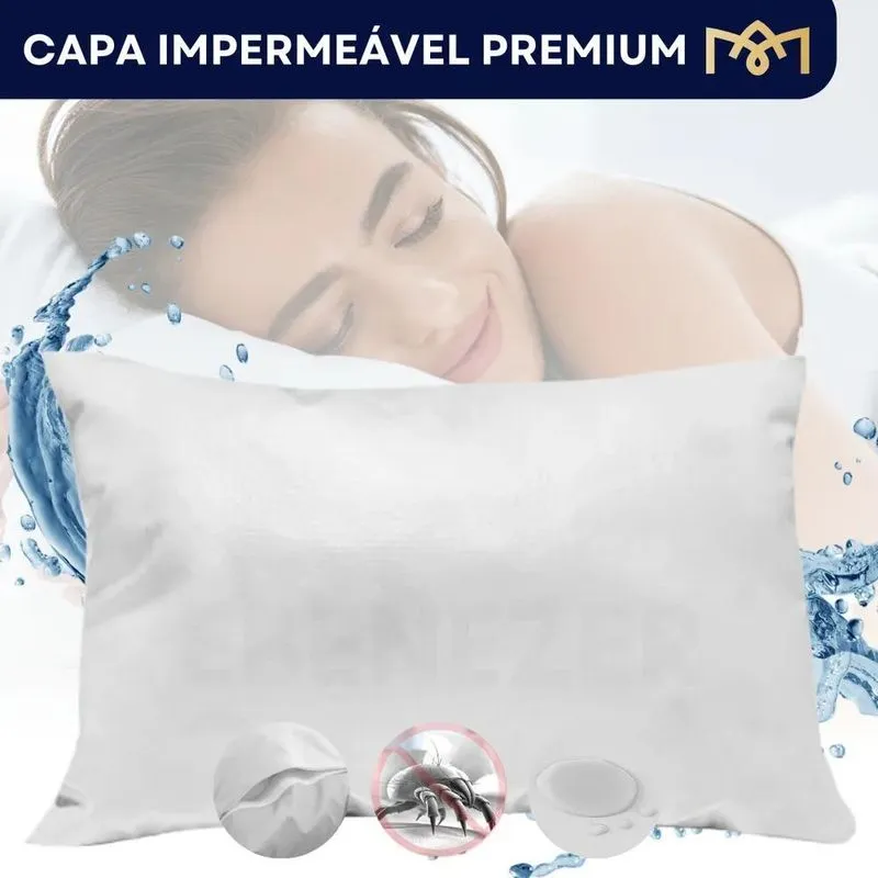 3x Capa Para Travesseiro Impermeável Antialérgica Protetor A