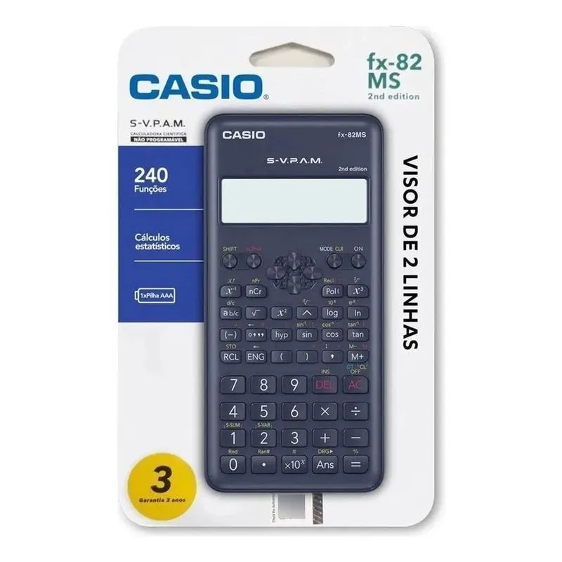 10x Calculadora Científica Casio Fx-82ms Cor Cinza