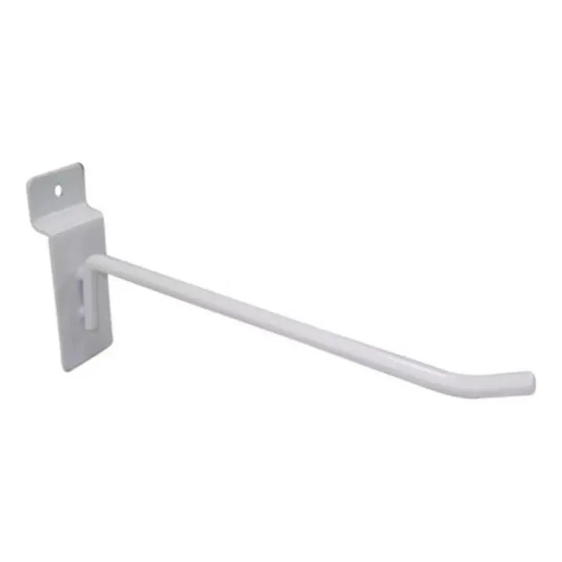 Kit 100 Gancho Para Painel Canaletado Cor Branco 15cm Mfl