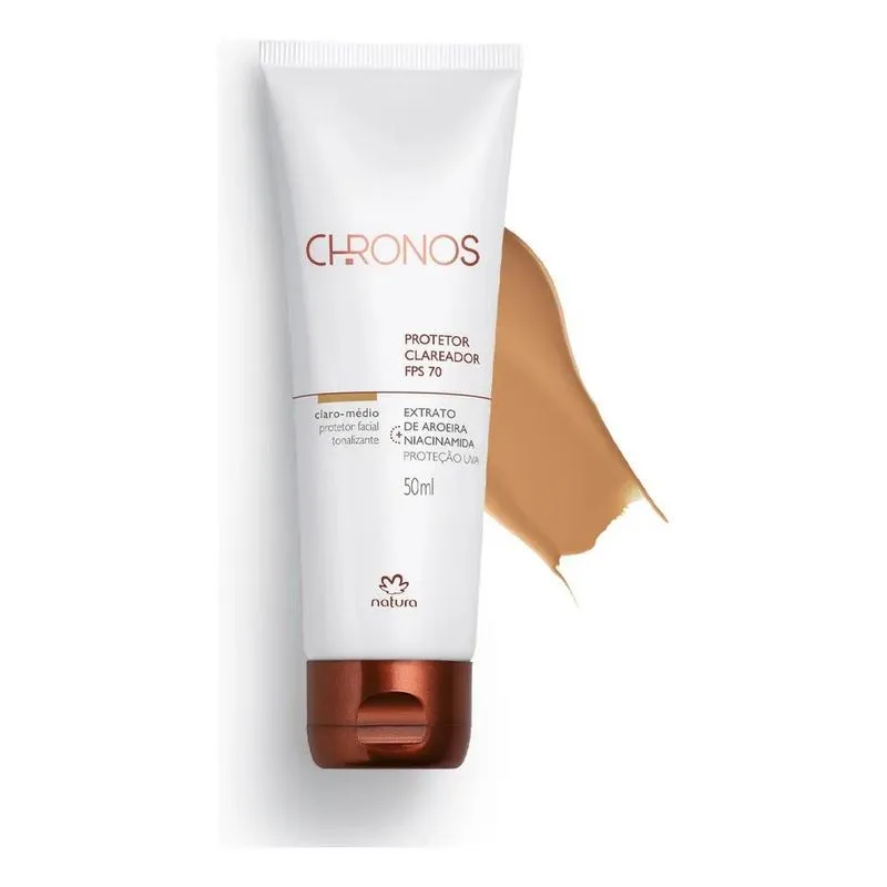 Natura Chronos Protetor Clareador Fps70 Claro Médio - 50ml T