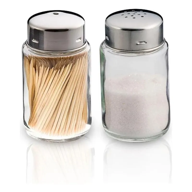 5x Conjunto Saleiro E Pimenteiro + Paliteiro Euro Home Cor P