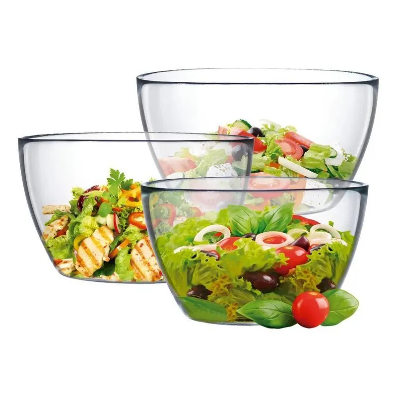 Bowl, Bowl De Vidro Ruvolo, Bowl Cozinha 3peças