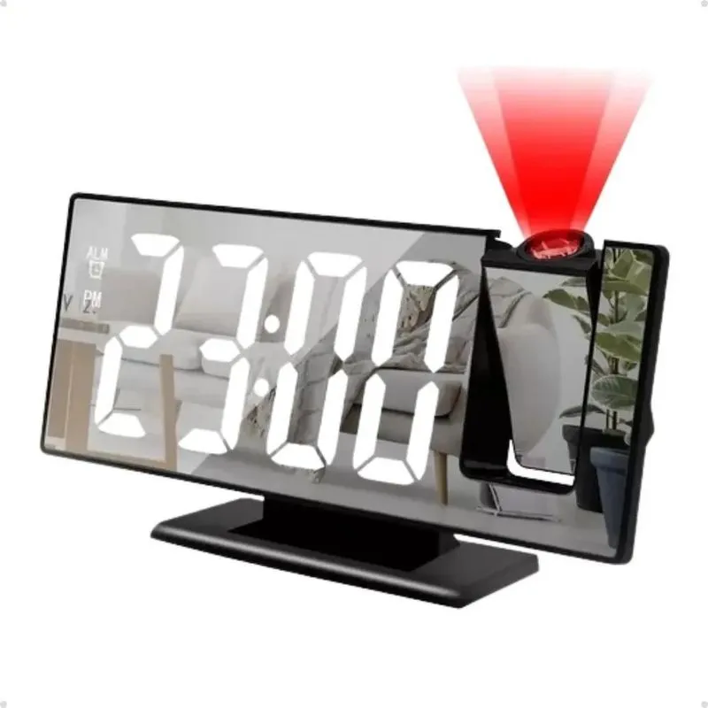 10x Relógio Digital De Mesa Led Com Projetor No Teto E Alar