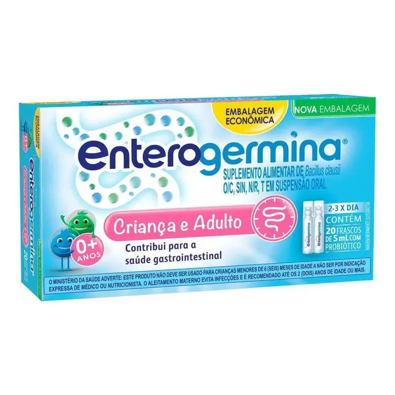 10x Probiótico Enterogermina Tamanho Família 20 Frascos