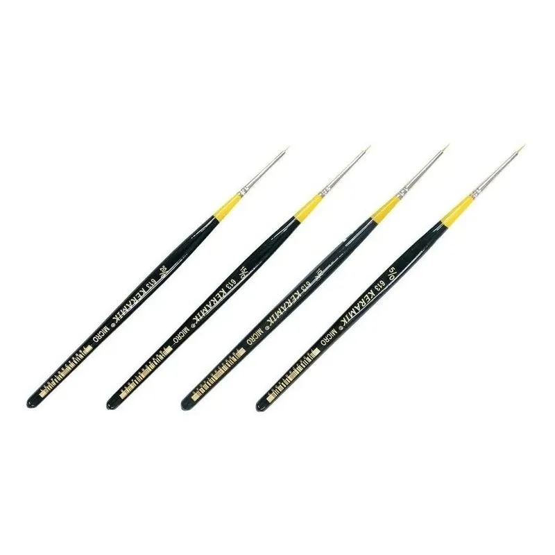 10x Kit Pinceis Keramik Micro 613 Tamanhos 5/0-10/0-15/0 E