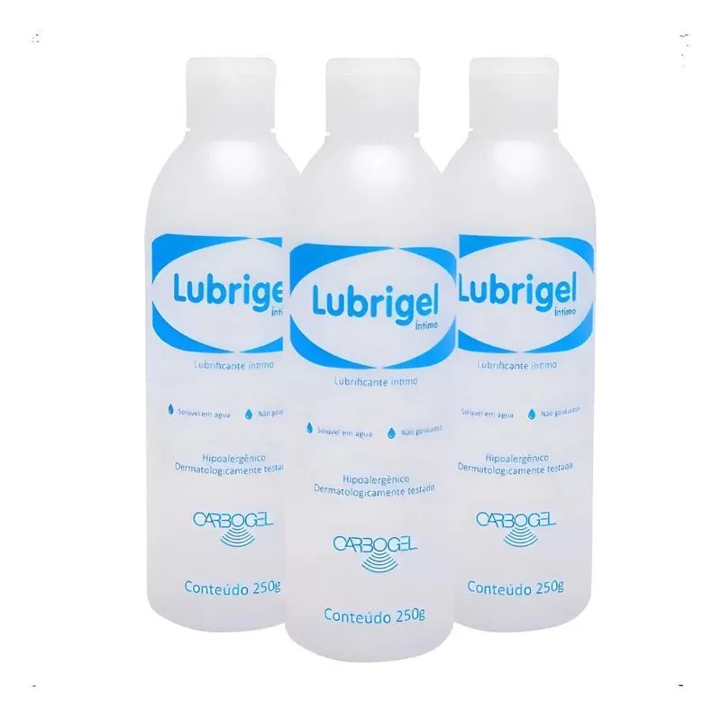 Kit 3 Lubrificante Íntimo De Massagem Carbogel Lubrigel