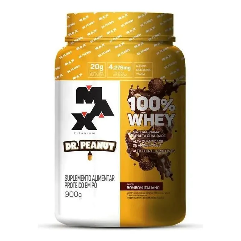 100% Whey Dr. Peanut (900g) - Max Titanium Sabor Bombom Ital