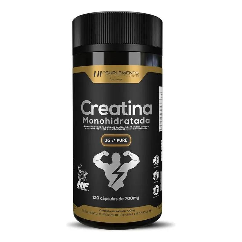 10x Creatina Monohidrata 3g Pure 120caps 1550mg Hf Suplemen