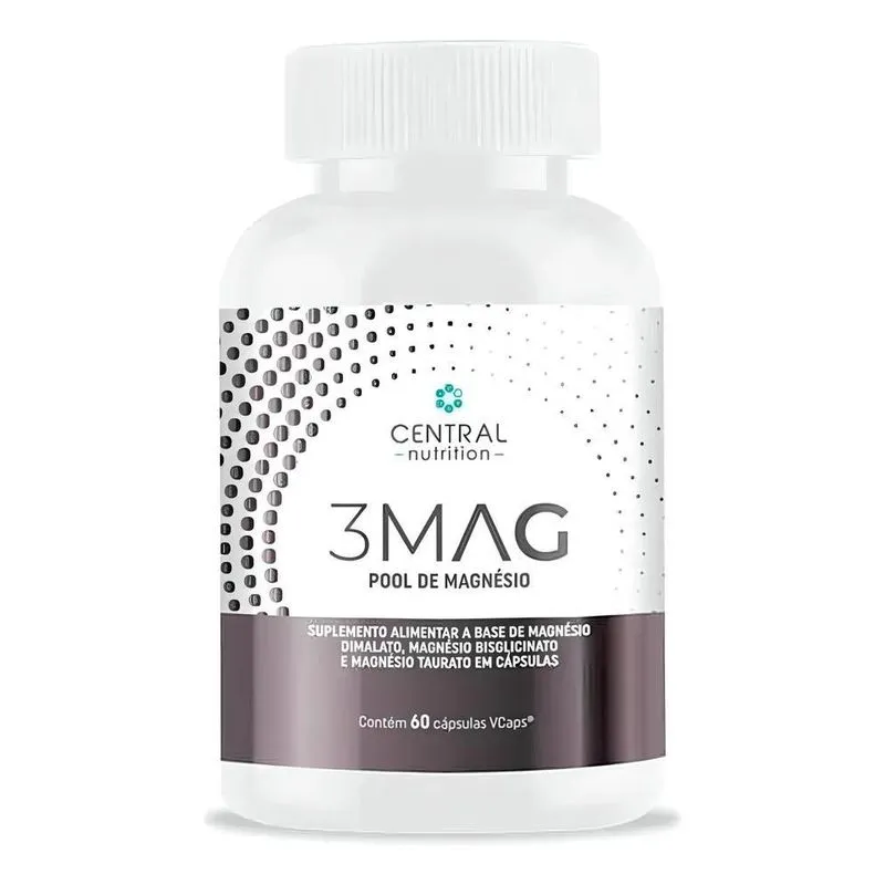 5x 3mag Pool De Magnesio Pote Com 60 Capsulas Central Nutrit