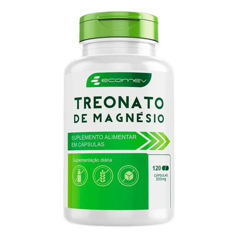 2x Magnésio L-treonato (500mg) Puro Concentrado Premium 120c