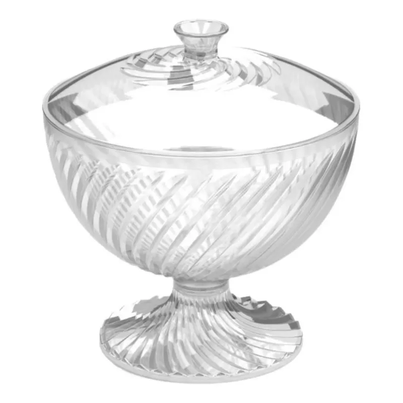 5x Bomboniere Baleiro Com Base Twist Incolor 1,6 L - Plasúti