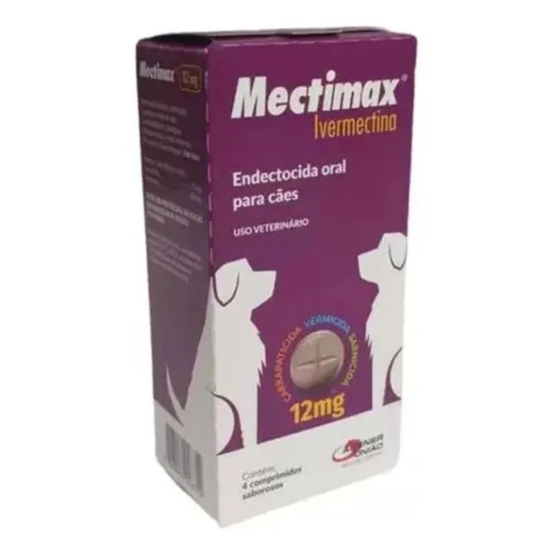 3x Mectimax Para Cães 12 Mg - 4 Comprimidos
