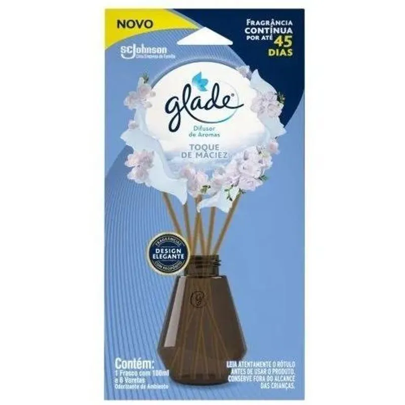 5x Difusor De Ambiente Glade Caixa Toque De Maciez 100 Ml