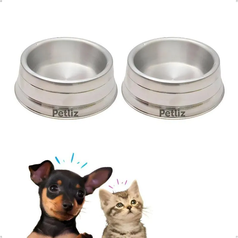 2un Comedouro Pequeno Mini Pp Pesado Polido Bebedouro De Alu
