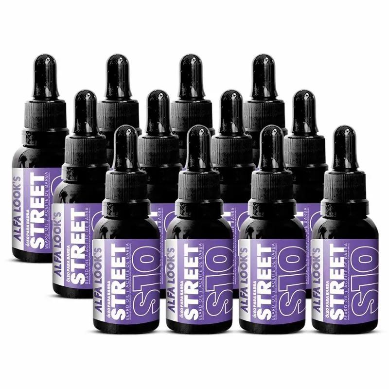 Oleo Barba Hidratante Street S10 30ml Alfa Kit 12 Unidades